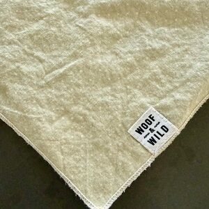 Woof & Wild | Small Dog Bandana | Cream Neutral White Cross Print